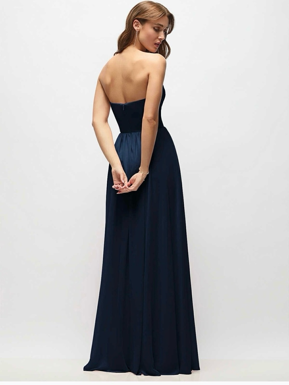 Dessy Strapless Navy Evening Gown-NWT - Picture 2 of 13
